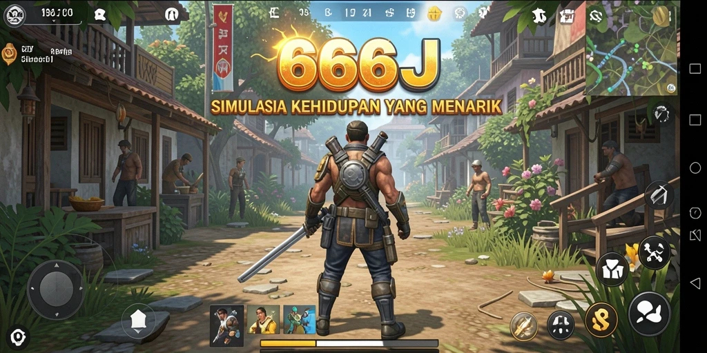 Screenshot gameplay 666J yang menampilkan interaksi karakter yang menarik.