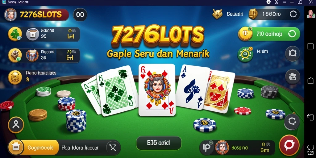 Tampilan gameplay menarik dari 7276SLOTS dalam permainan Gaple.