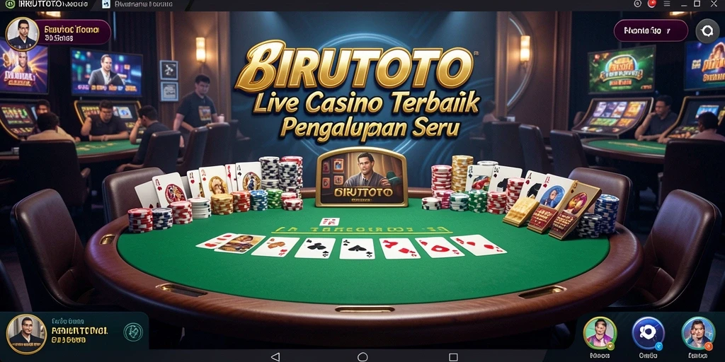 Screenshot BIRUTOTO menampilkan gameplay Live Casino yang mendebarkan.
