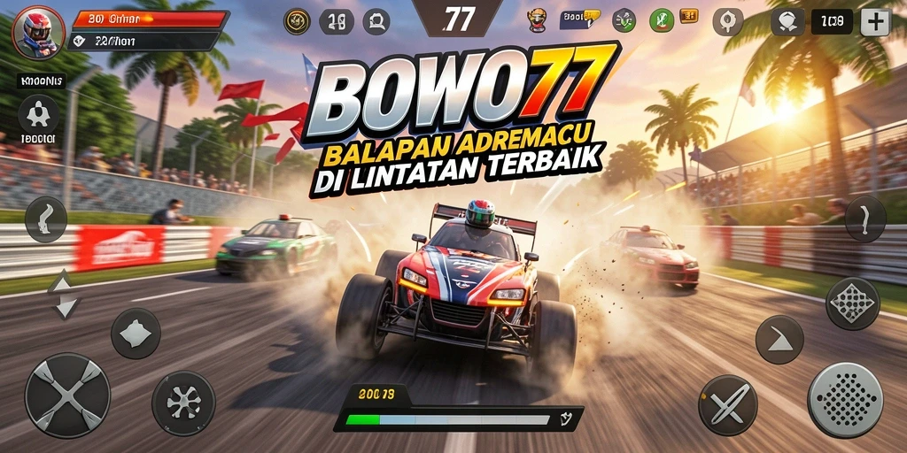 Tangkapan layar BOWO77 menampilkan aksi balapan yang mendebarkan.