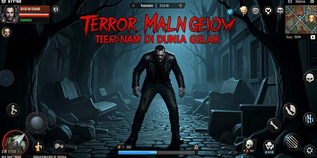 Tangkapan layar utama BTV168 menampilkan suasana mencekam di lingkungan berhantu.