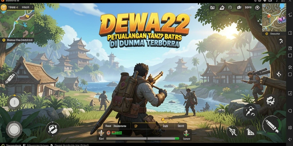 Screenshot utama DEWA22 menampilkan gameplay yang dinamis dan dunia terbuka.