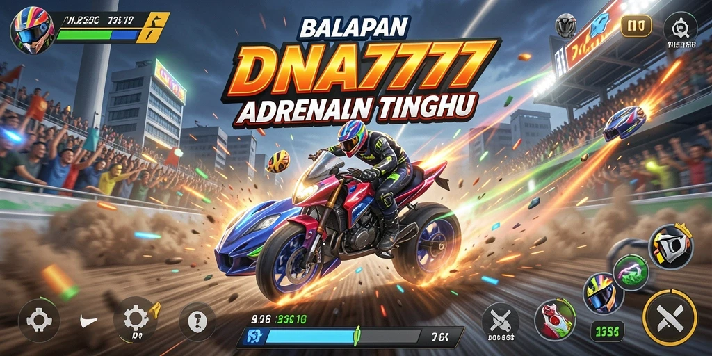 Tampilan menarik dari gameplay balapan yang mendebarkan.