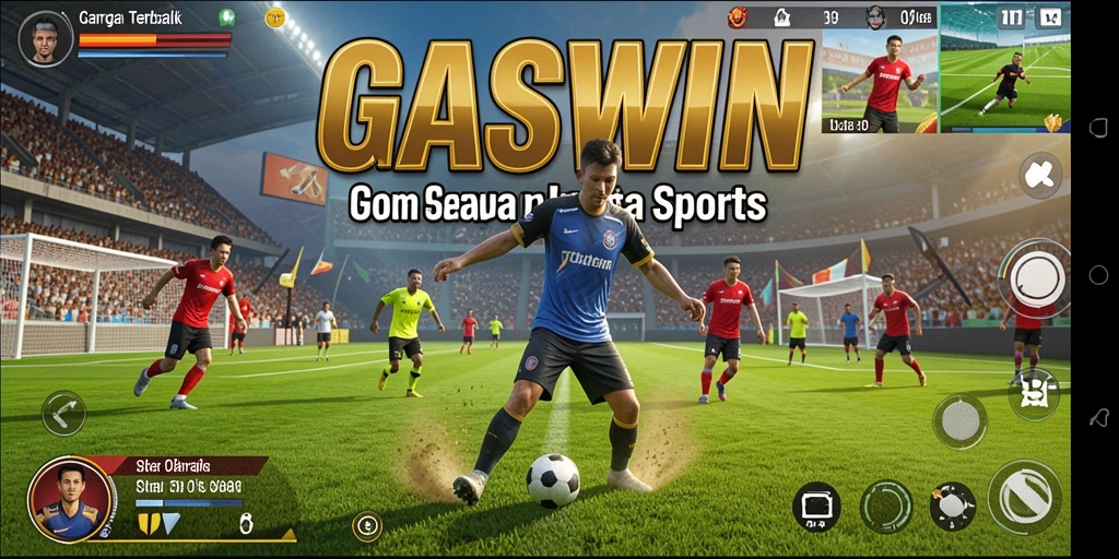 Tangkapan layar dari gameplay seru GASWIN di arena olahraga.