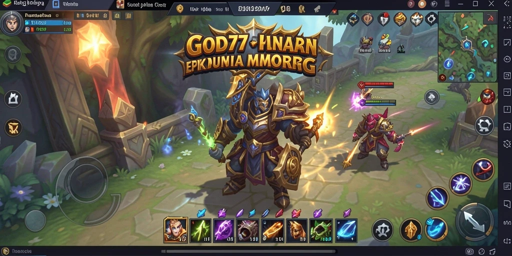 Screenshot gameplay epik dari GOD77 dalam dunia MMORPG.