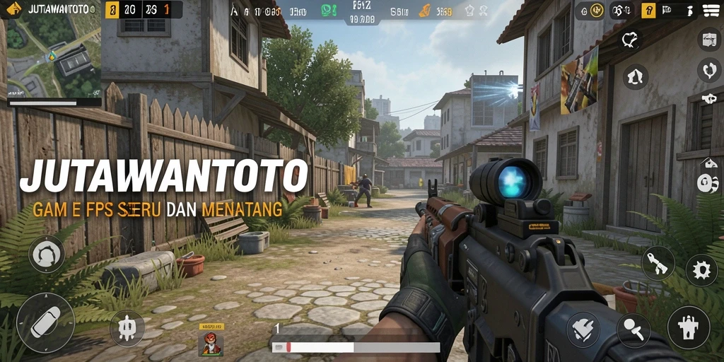 Screenshot gameplay JUTAWANTOTO menunjukkan aksi tembak-menembak yang intens.