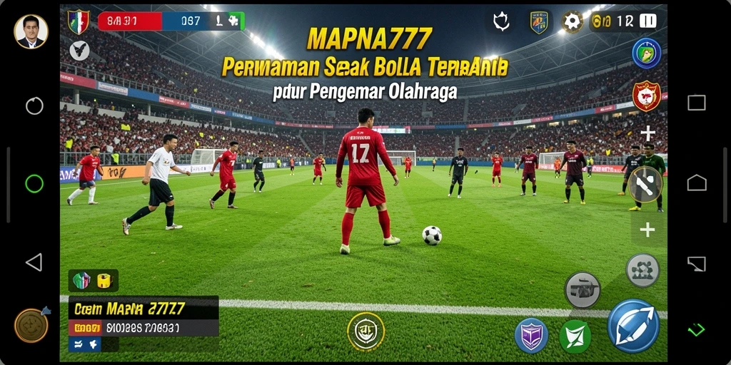 Tangkapan layar menampilkan gameplay seru dalam <strong>MAPNA777</strong> saat pertandingan sepak bola.