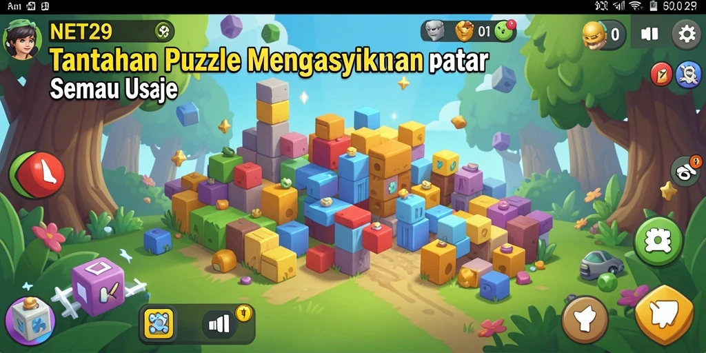 Tampilan gameplay NET29 yang penuh warna dan menantang.