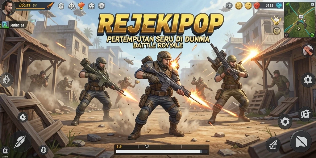 Tampilan gameplay seru di arena pertempuran REJEKIPOP.