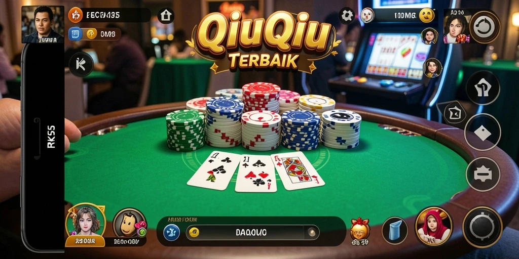 Tampilan gameplay yang menegangkan dalam RK55 saat bermain QiuQiu.