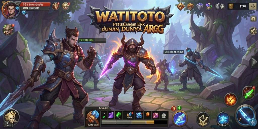 Screenshot utama WATITOTO menampilkan aksi pertempuran yang seru dan mendebarkan.