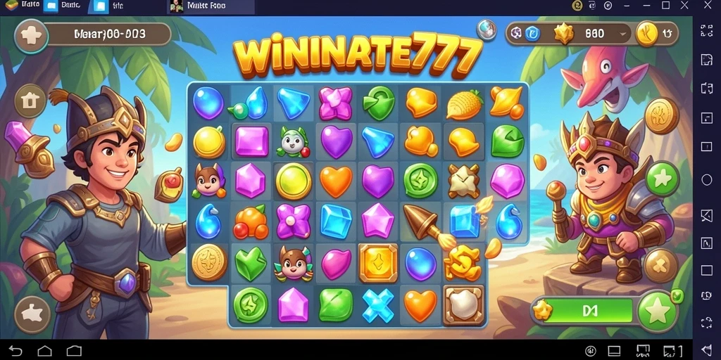 Tampilan screenshot gameplay seru dalam WINRATE777 Match-3.